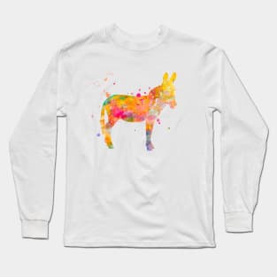 Donkey Watercolor Painting Long Sleeve T-Shirt